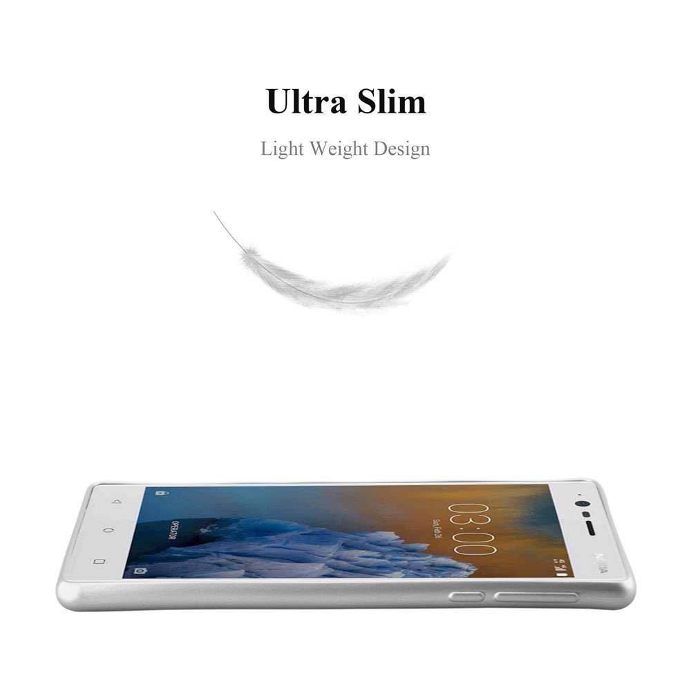 Cadorabo Schutzhülle für Nokia 3 2017 Hülle in Silber Handyhülle TPU Silikon Etui Cover Case