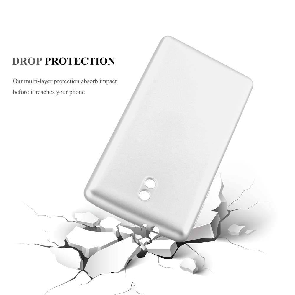 Cadorabo Schutzhülle für Nokia 3 2017 Hülle in Silber Handyhülle TPU Silikon Etui Cover Case