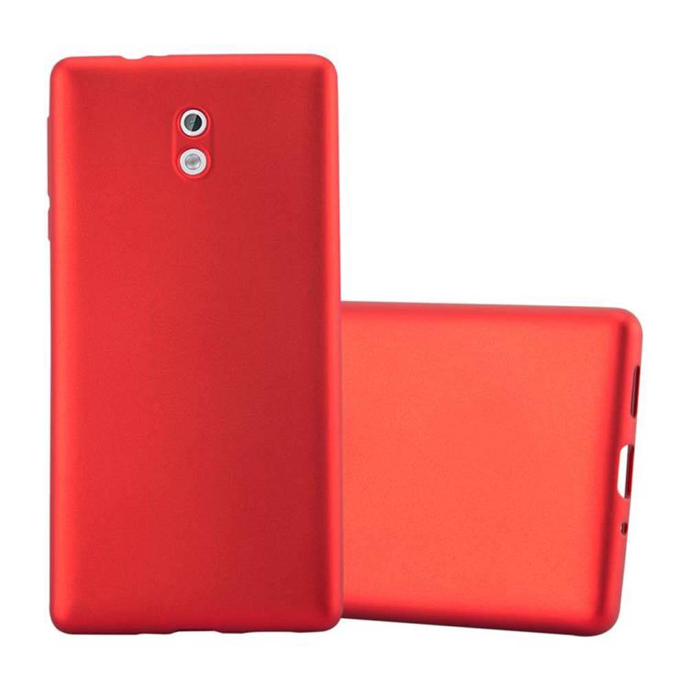 Cadorabo Schutzhülle für Nokia 3 2017 Hülle in Rot Handyhülle TPU Silikon Etui Cover Case