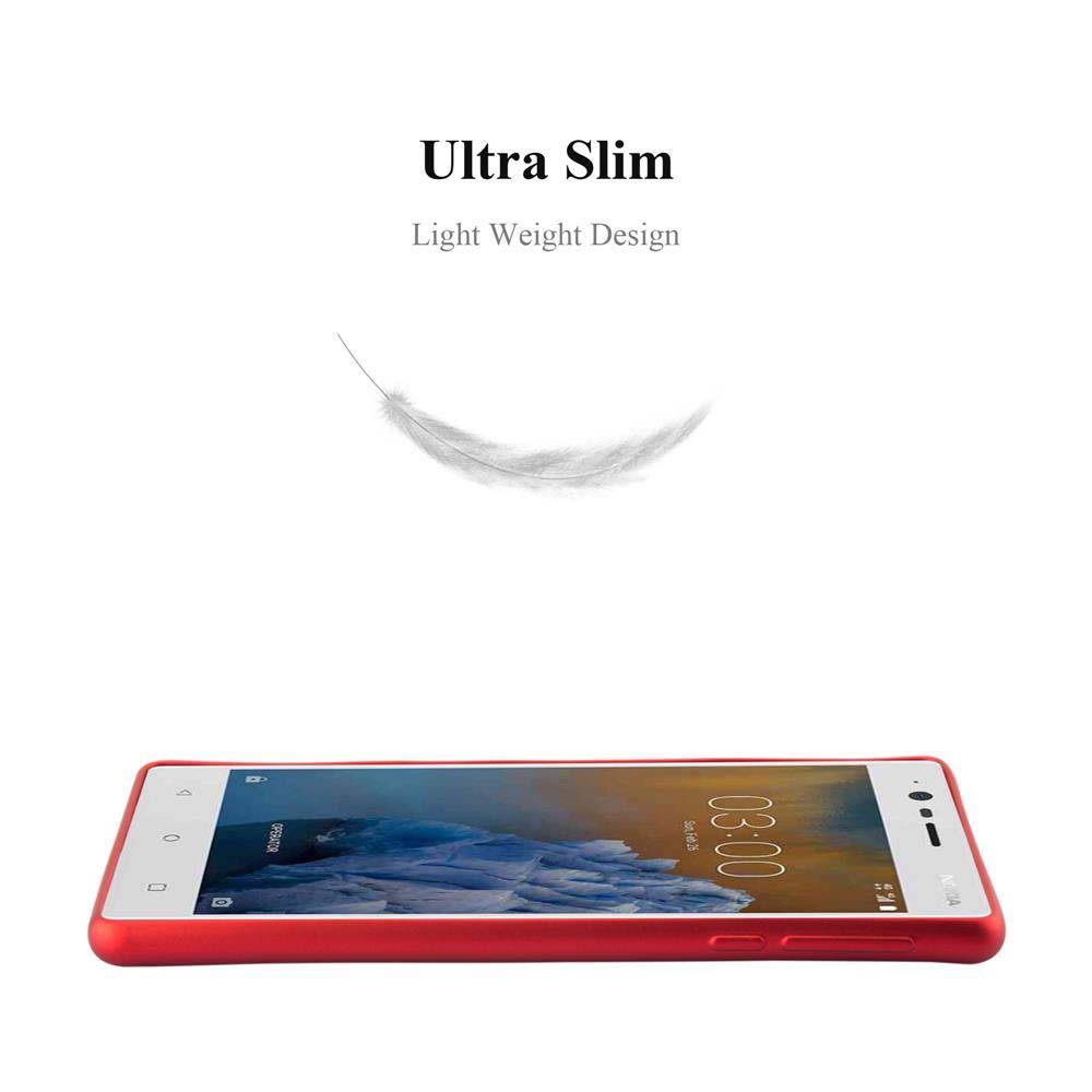 Cadorabo Schutzhülle für Nokia 3 2017 Hülle in Rot Handyhülle TPU Silikon Etui Cover Case