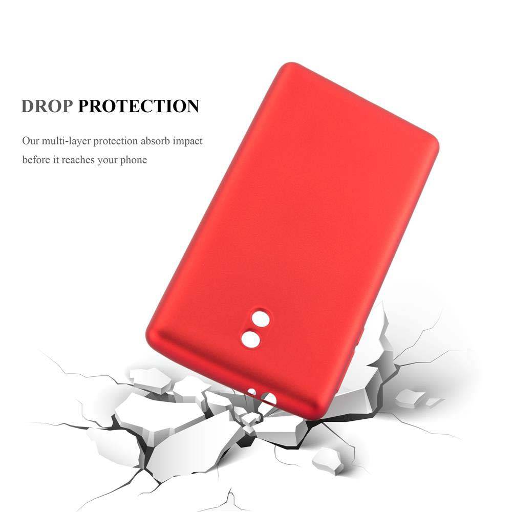 Cadorabo Schutzhülle für Nokia 3 2017 Hülle in Rot Handyhülle TPU Silikon Etui Cover Case