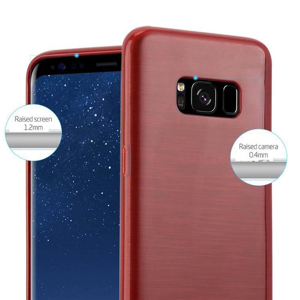 Cadorabo Hülle für Samsung Galaxy S8 Schutz Hülle in Rot Schutzhülle TPU Silikon Etui Case Cover
