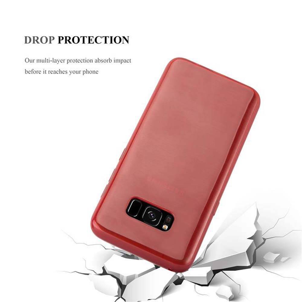 Cadorabo Hülle für Samsung Galaxy S8 Schutz Hülle in Rot Schutzhülle TPU Silikon Etui Case Cover