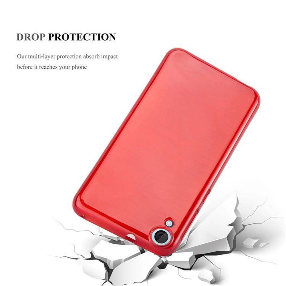 Cadorabo Hülle für HTC Desire 820 Schutz Hülle in Rot Schutzhülle TPU Silikon Etui Case Cover
