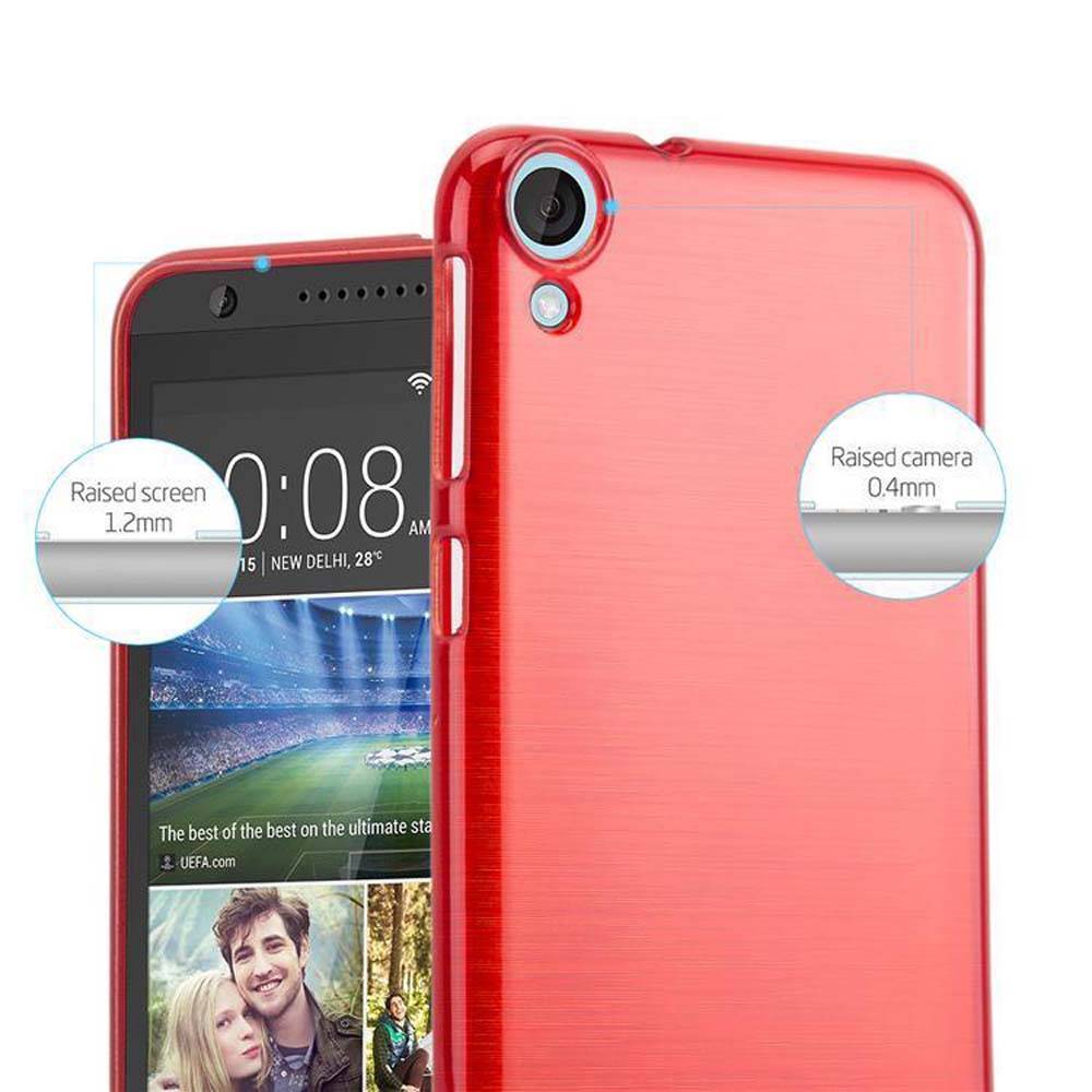 Cadorabo Hülle für HTC Desire 820 Schutz Hülle in Rot Schutzhülle TPU Silikon Etui Case Cover