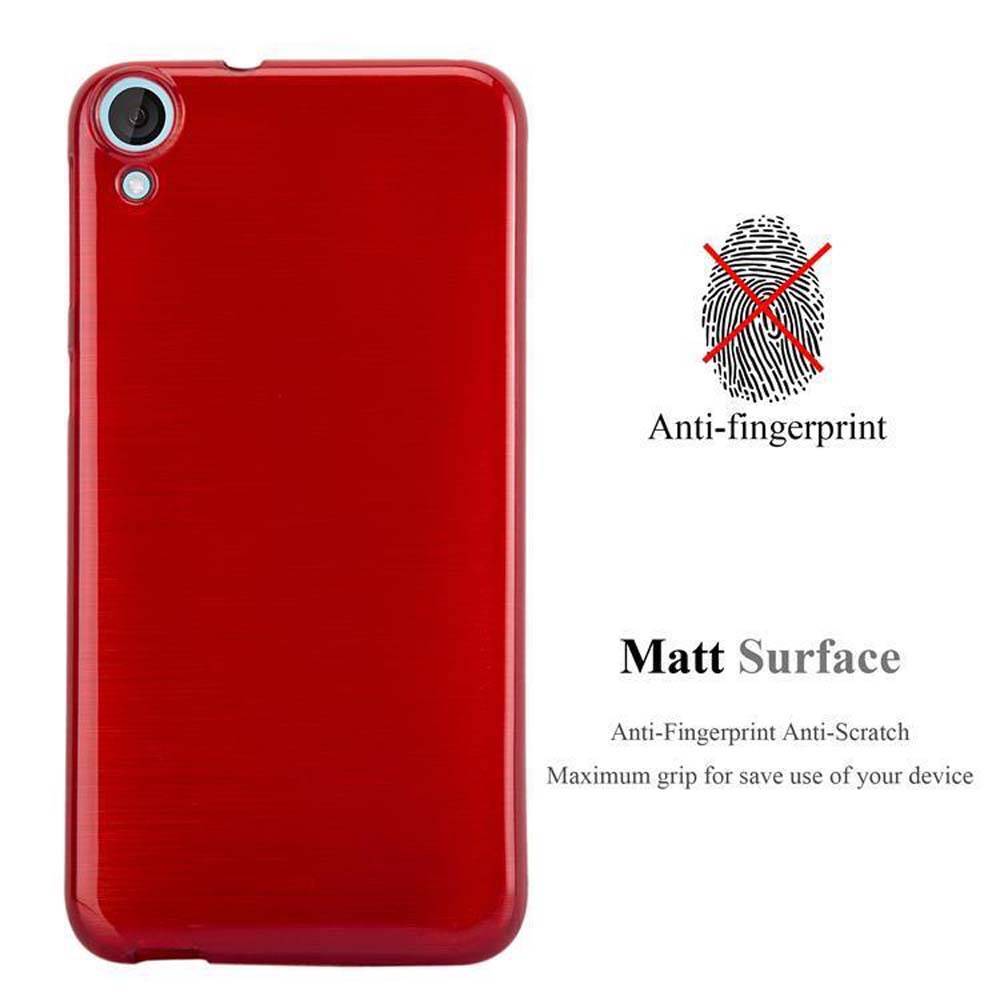 Cadorabo Hülle für HTC Desire 820 Schutz Hülle in Rot Schutzhülle TPU Silikon Etui Case Cover