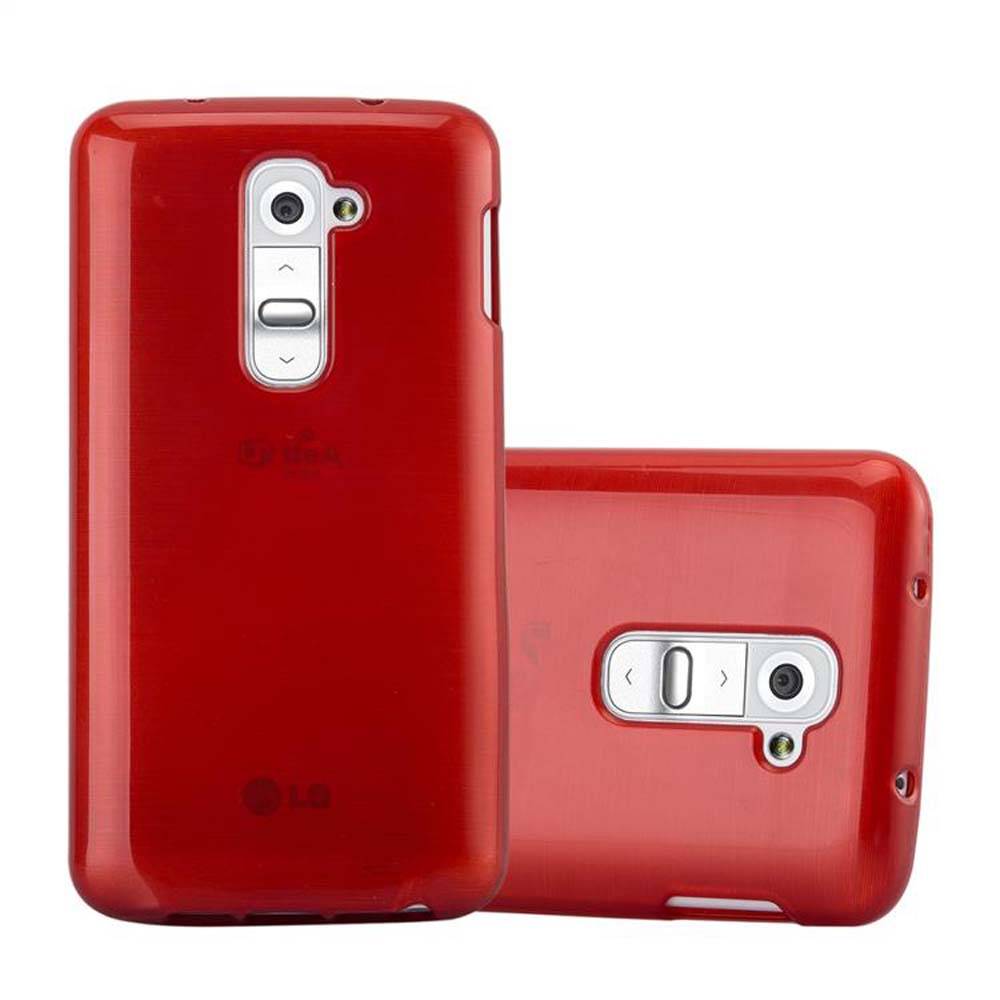 Cadorabo Hülle für LG G2 MINI Schutz Hülle in Rot Schutzhülle TPU Silikon Etui Case Cover
