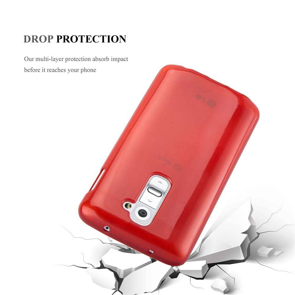 Cadorabo Hülle für LG G2 MINI Schutz Hülle in Rot Schutzhülle TPU Silikon Etui Case Cover
