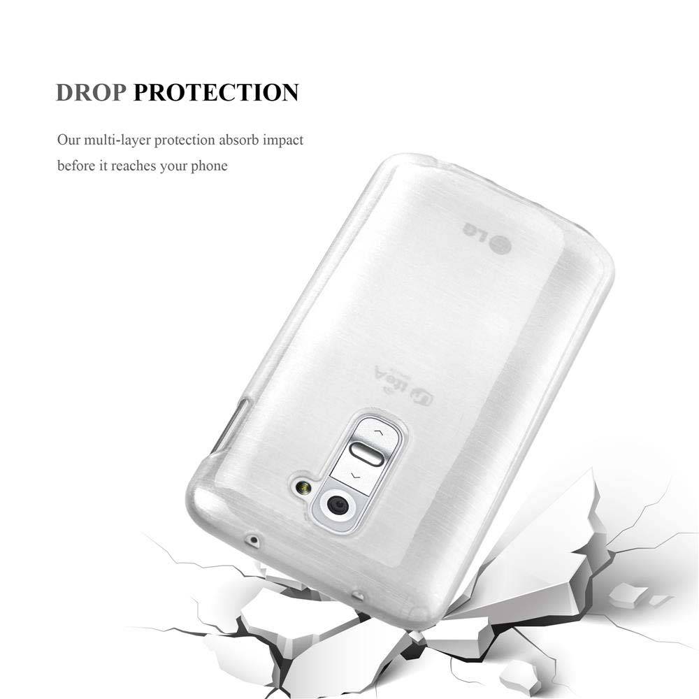 Cadorabo Hülle für LG G2 MINI Schutz Hülle in Silber Schutzhülle TPU Silikon Etui Case Cover