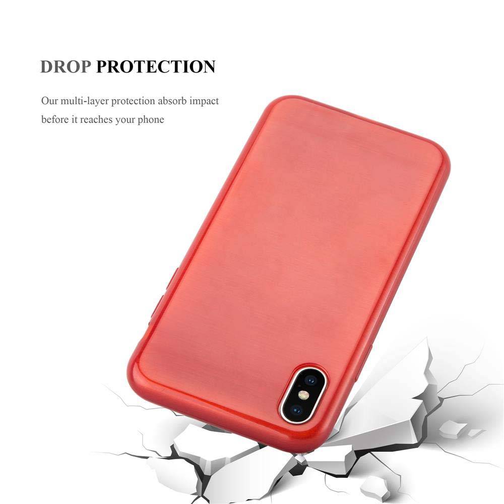 Cadorabo Hülle für Apple iPhone X / XS Schutz Hülle in Rot Schutzhülle TPU Silikon Etui Case Cover