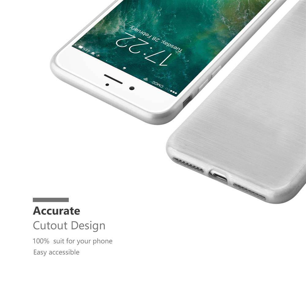 Cadorabo Hülle für Apple iPhone 7 PLUS / 7S PLUS / 8 PLUS Schutz Hülle in Silber Schutzhülle TPU Silikon Etui Case Cover