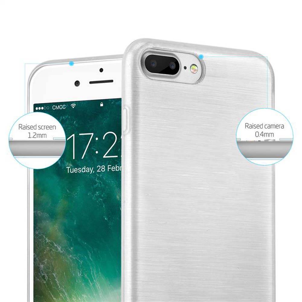 Cadorabo Hülle für Apple iPhone 7 PLUS / 7S PLUS / 8 PLUS Schutz Hülle in Silber Schutzhülle TPU Silikon Etui Case Cover