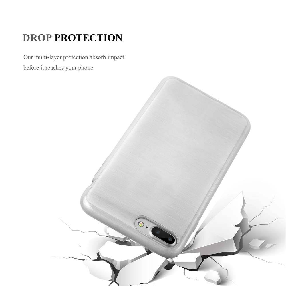 Cadorabo Hülle für Apple iPhone 7 PLUS / 7S PLUS / 8 PLUS Schutz Hülle in Silber Schutzhülle TPU Silikon Etui Case Cover