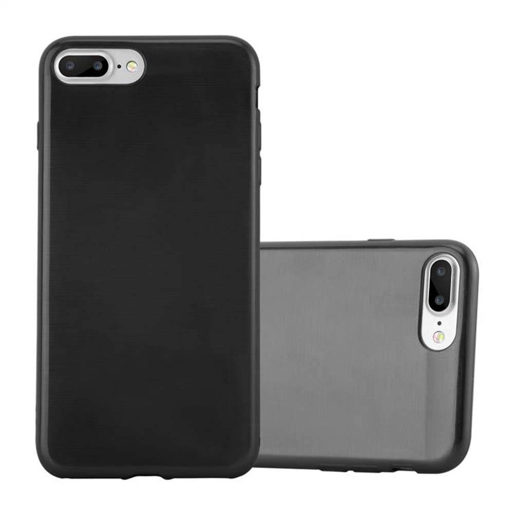 Cadorabo Hülle für Apple iPhone 7 PLUS / 7S PLUS / 8 PLUS Schutz Hülle in Schwarz Schutzhülle TPU Silikon Etui Case