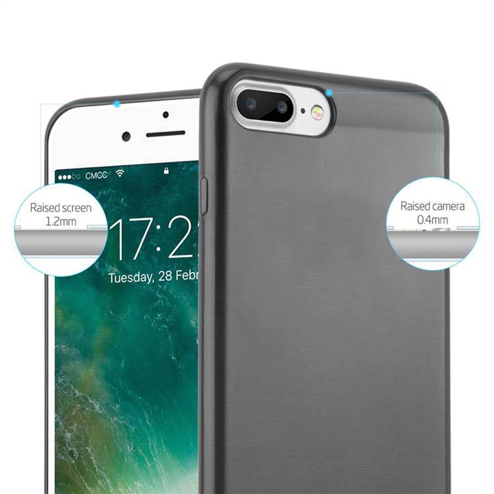Cadorabo Hülle für Apple iPhone 7 PLUS / 7S PLUS / 8 PLUS Schutz Hülle in Schwarz Schutzhülle TPU Silikon Etui Case