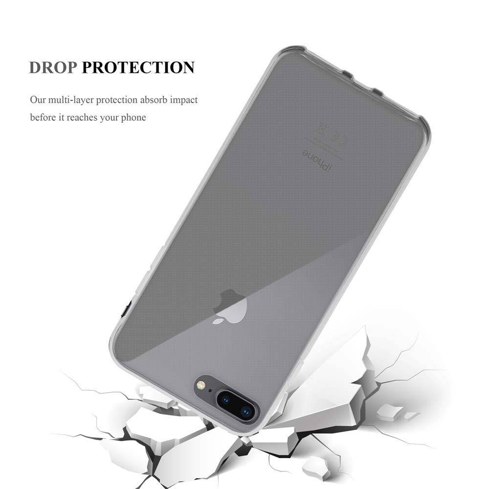 Cadorabo Hülle für Apple iPhone 7 PLUS / 7S PLUS / 8 PLUS Schutz Hülle in Transparent Schutzhülle TPU Silikon Cover Etui