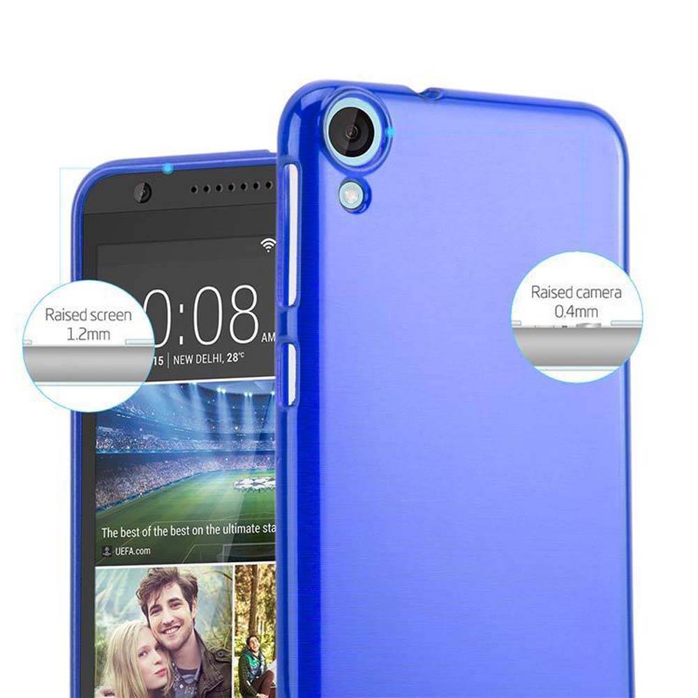 Cadorabo Hülle für HTC Desire 820 Schutz Hülle in Blau Schutzhülle TPU Silikon Etui Case Cover