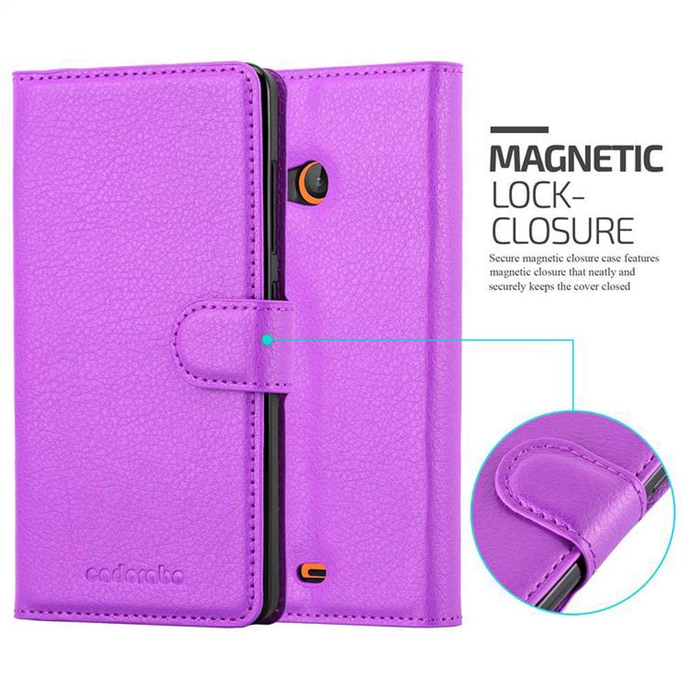 Cadorabo Hülle für Nokia Lumia 540 Schutz Hülle in Lila Handyhülle Etui Case Cover Magnetverschluss