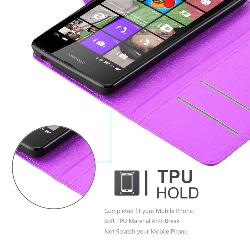 Cadorabo Hülle für Nokia Lumia 540 Schutz Hülle in Lila Handyhülle Etui Case Cover Magnetverschluss