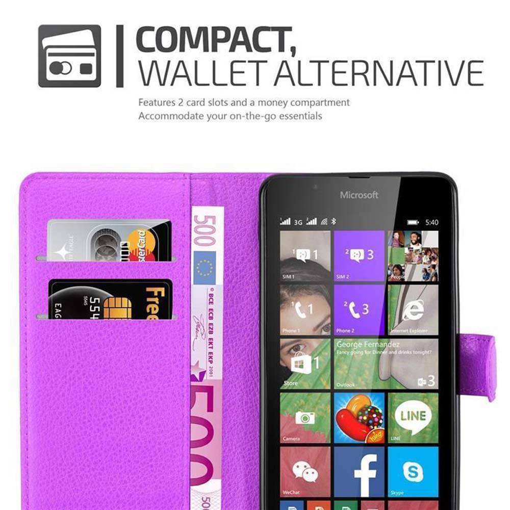 Cadorabo Hülle für Nokia Lumia 540 Schutz Hülle in Lila Handyhülle Etui Case Cover Magnetverschluss