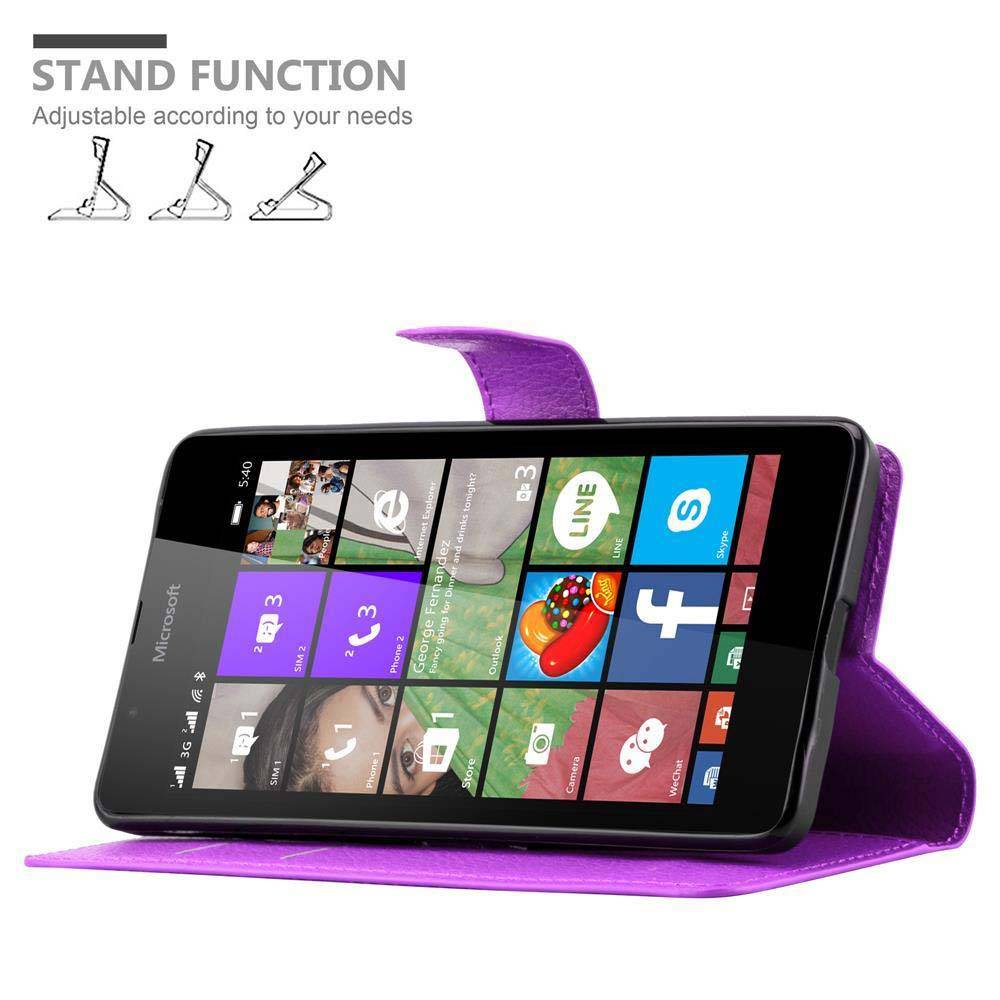 Cadorabo Hülle für Nokia Lumia 540 Schutz Hülle in Lila Handyhülle Etui Case Cover Magnetverschluss