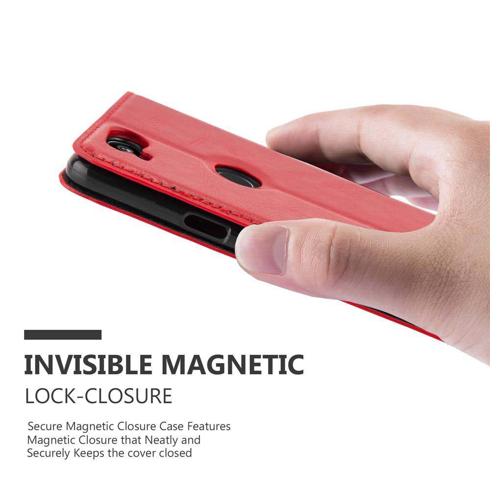 Cadorabo Hülle für Google PIXEL 2 Schutz Hülle in Rot Handyhülle Etui Case Cover Magnetverschluss