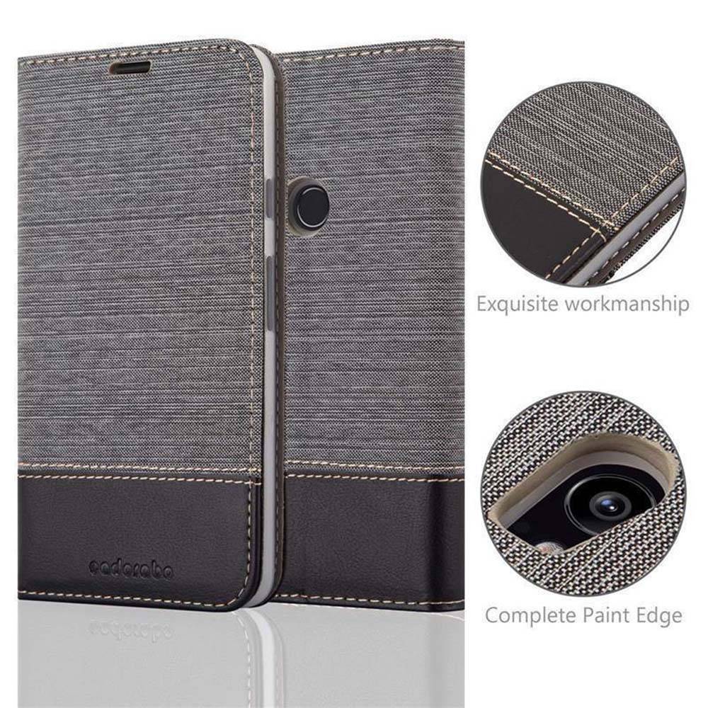 Cadorabo Hülle für Google PIXEL 2 XL Schutzhülle in Grau Handy Hülle Etui Book Case Cover