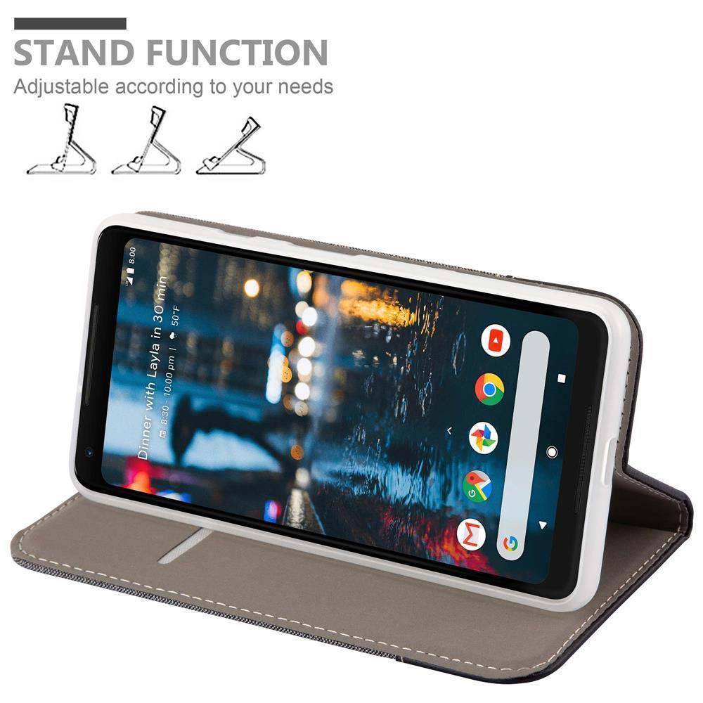 Cadorabo Hülle für Google PIXEL 2 XL Schutzhülle in Grau Handy Hülle Etui Book Case Cover