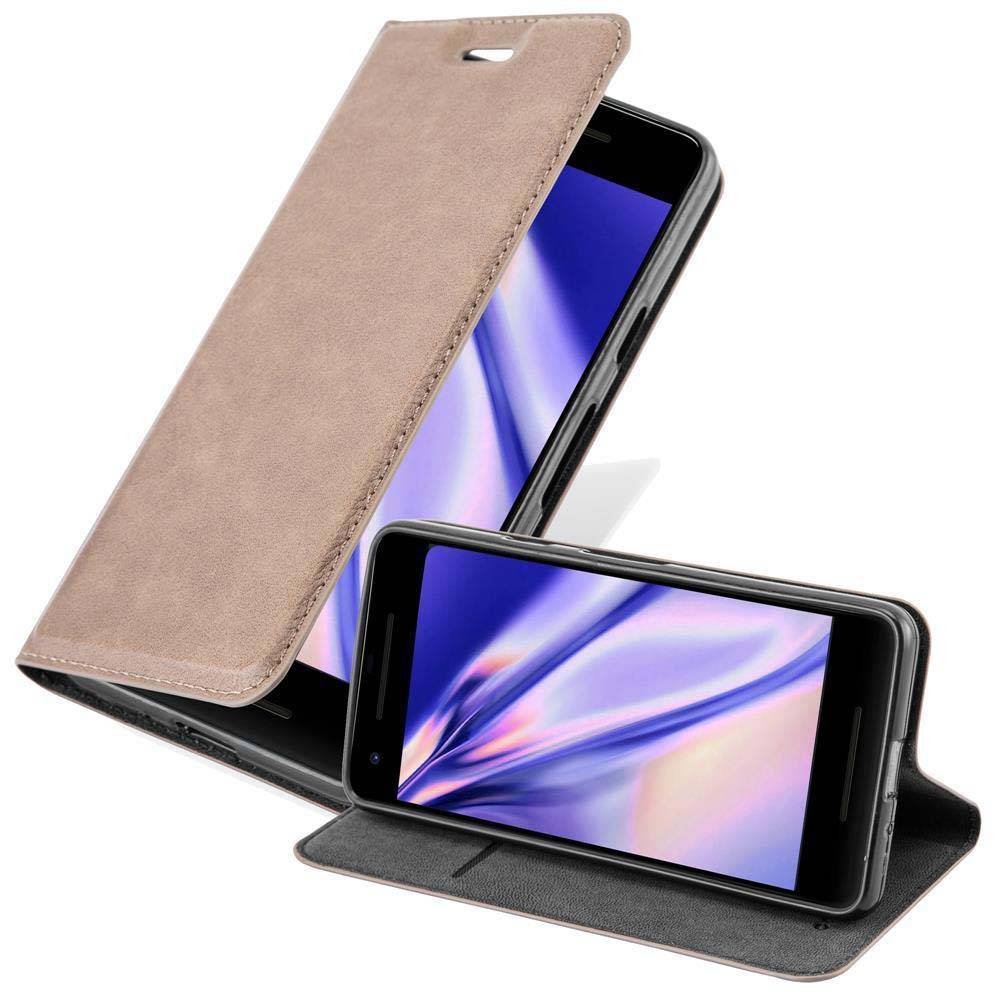 Cadorabo Hülle für Google PIXEL 2 XL Schutz Hülle in Braun Handyhülle Etui Case Cover Magnetverschluss