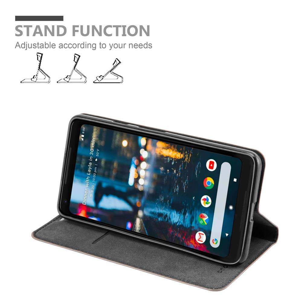 Cadorabo Hülle für Google PIXEL 2 XL Schutz Hülle in Braun Handyhülle Etui Case Cover Magnetverschluss