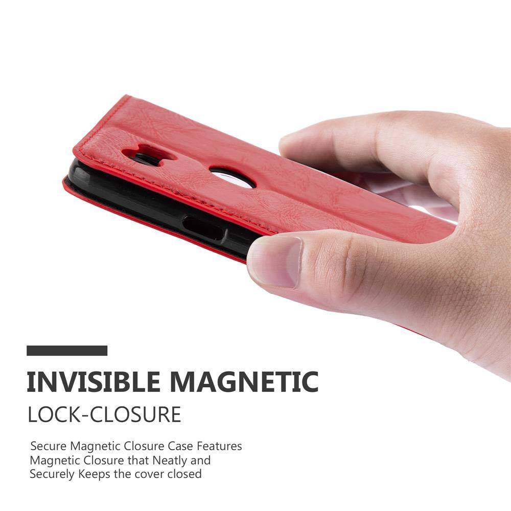 Cadorabo Hülle für Google PIXEL 2 XL Schutz Hülle in Rot Handyhülle Etui Case Cover Magnetverschluss