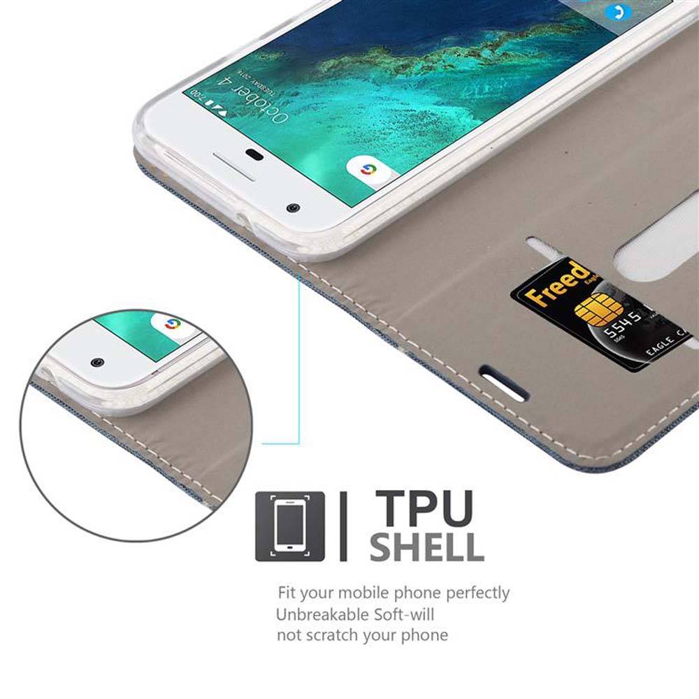 Cadorabo Hülle für Google PIXEL Schutzhülle in Blau Handy Hülle Etui Book Case Cover