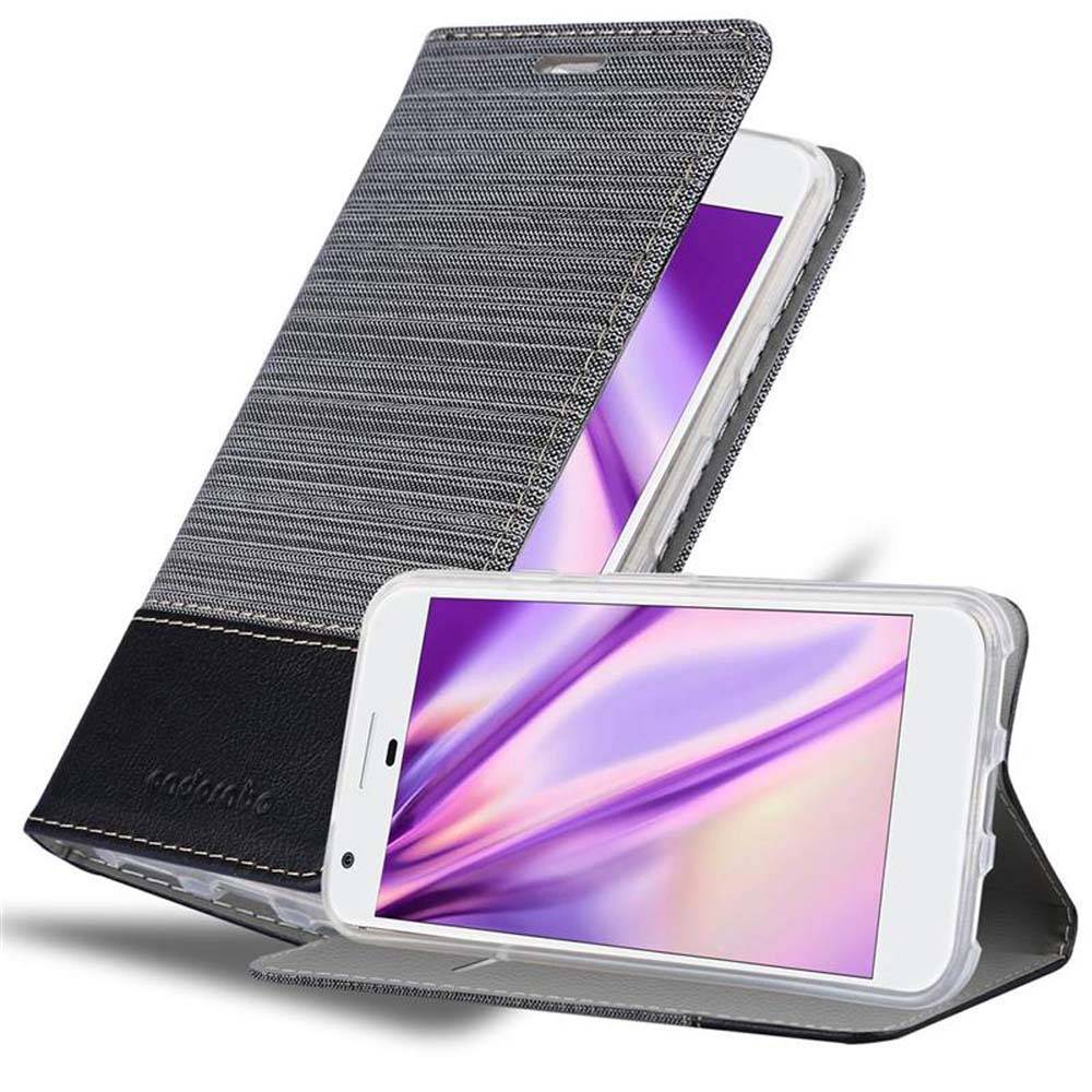 Cadorabo Hülle für Google PIXEL Schutzhülle in Grau Handy Hülle Etui Book Case Cover