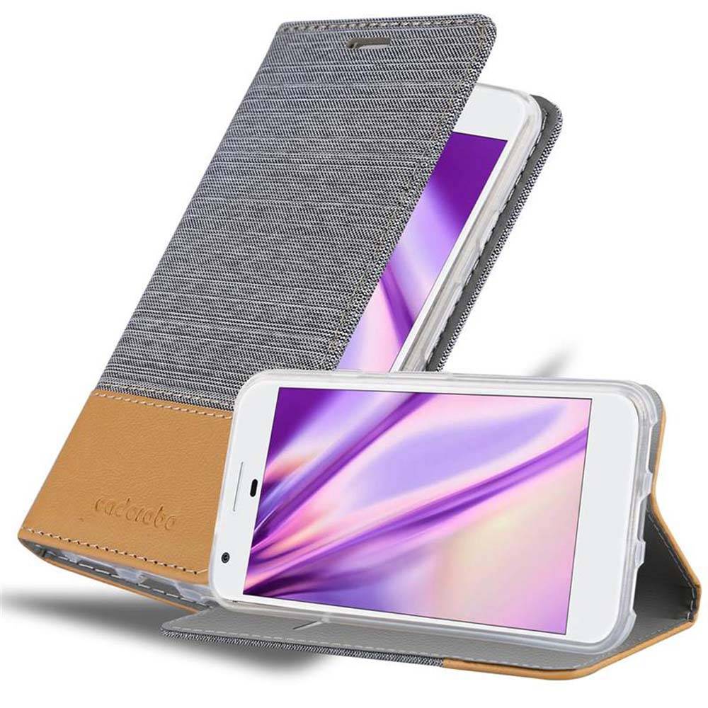 Cadorabo Hülle für Google PIXEL Schutzhülle in Grau Handy Hülle Etui Book Case Cover