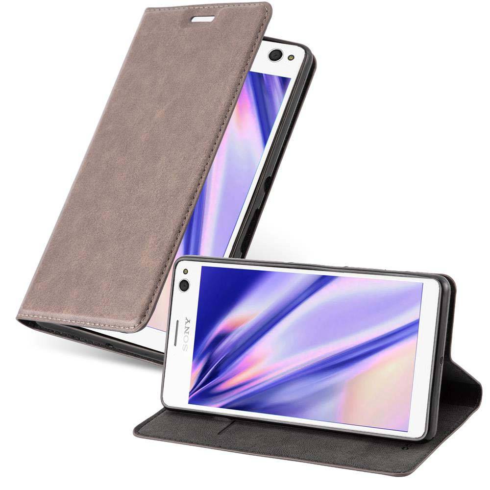 Cadorabo Hülle für Sony Xperia C4 Schutz Hülle in Braun Handyhülle Etui Case Cover Magnetverschluss