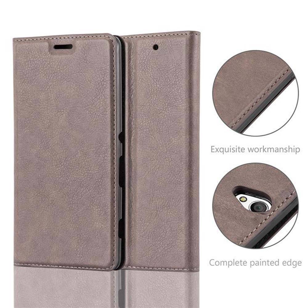 Cadorabo Hülle für Sony Xperia C4 Schutz Hülle in Braun Handyhülle Etui Case Cover Magnetverschluss