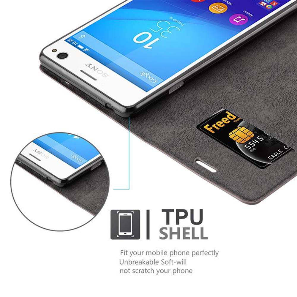 Cadorabo Hülle für Sony Xperia C4 Schutz Hülle in Braun Handyhülle Etui Case Cover Magnetverschluss