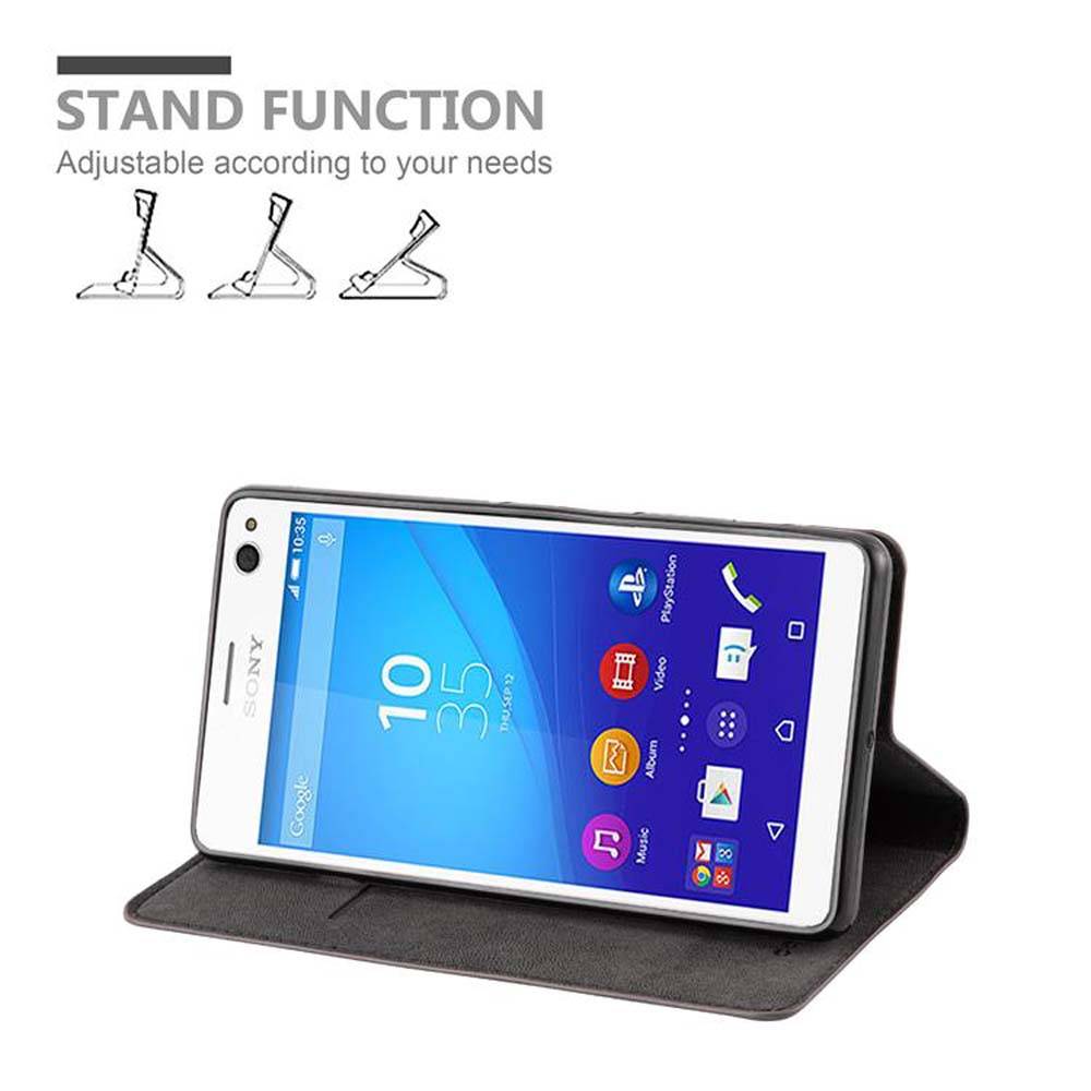 Cadorabo Hülle für Sony Xperia C4 Schutz Hülle in Braun Handyhülle Etui Case Cover Magnetverschluss