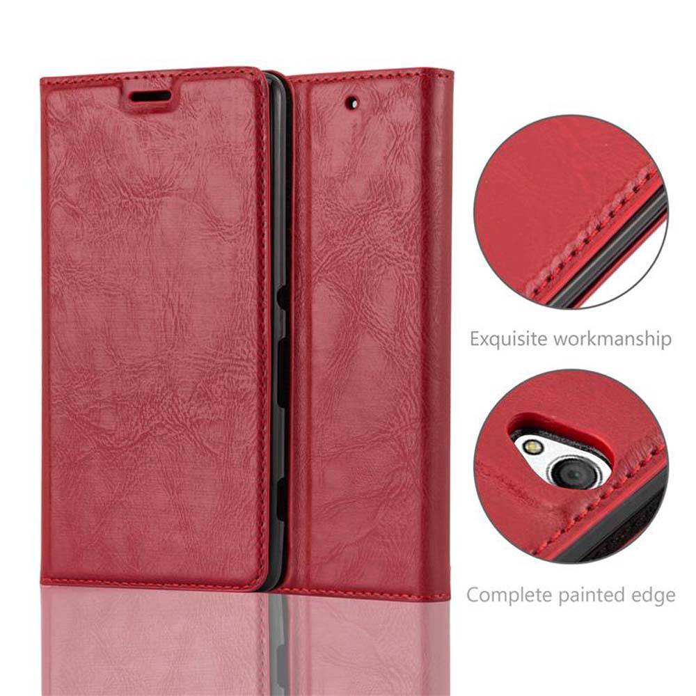 Cadorabo Hülle für Sony Xperia C4 Schutz Hülle in Rot Handyhülle Etui Case Cover Magnetverschluss