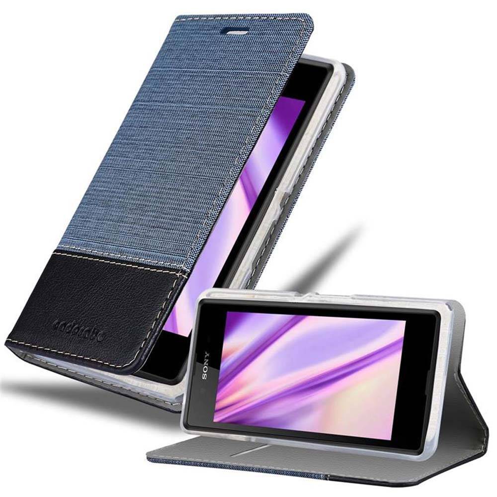 Cadorabo Hülle für Sony Xperia E3 Schutzhülle in Blau Handy Hülle Etui Book Case Cover