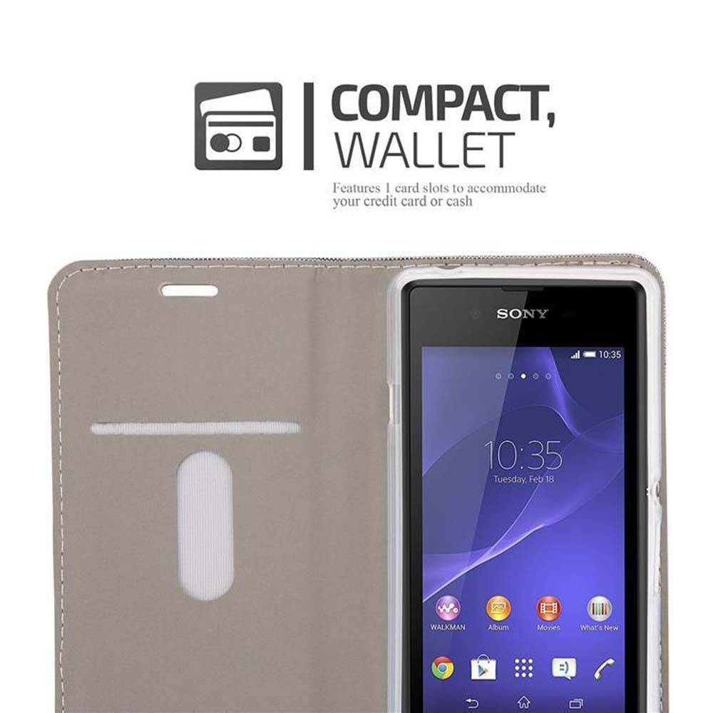 Cadorabo Hülle für Sony Xperia E3 Schutzhülle in Blau Handy Hülle Etui Book Case Cover