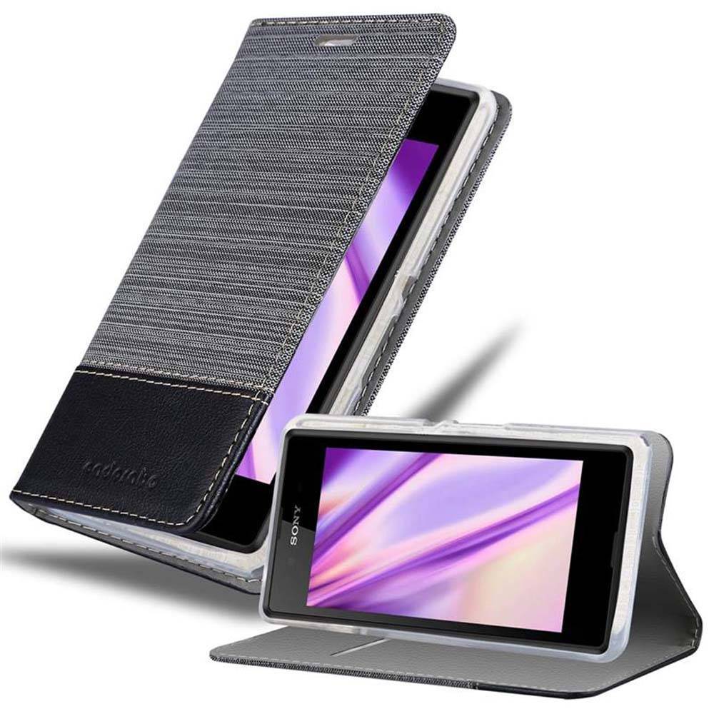 Cadorabo Hülle für Sony Xperia E3 Schutzhülle in Grau Handy Hülle Etui Book Case Cover