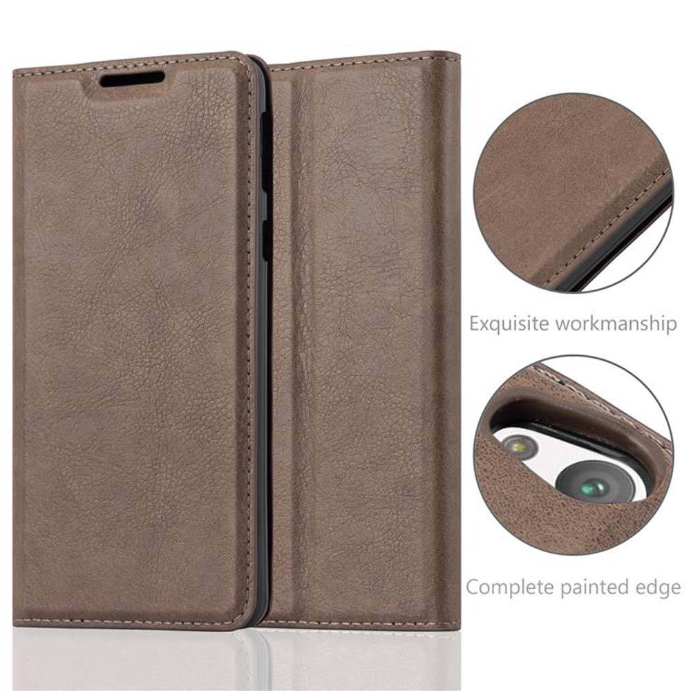 Cadorabo Hülle für Sony Xperia E5 Schutz Hülle in Braun Handyhülle Etui Case Cover Magnetverschluss