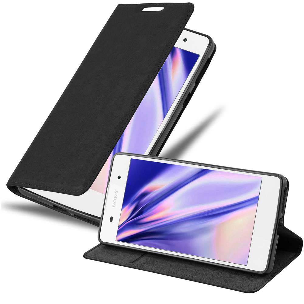 Cadorabo Hülle für Sony Xperia E5 Schutz Hülle in Schwarz Handyhülle Etui Case Cover Magnetverschluss