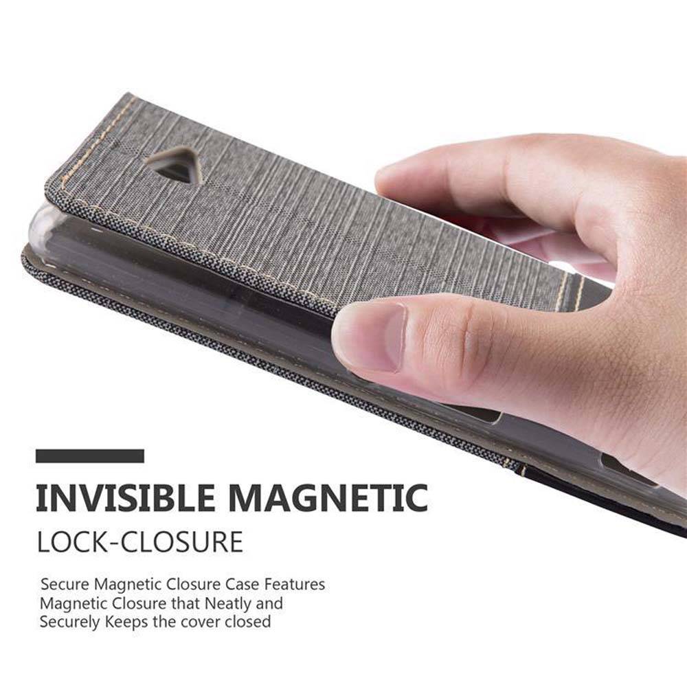 Cadorabo Hülle für Sony Xperia M2 / M2 AQUA Schutzhülle in Grau Handy Hülle Etui Book Case Cover