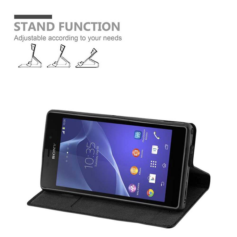 Cadorabo Hülle für Sony Xperia M2 / M2 AQUA Schutz Hülle in Braun Handyhülle Etui Case Cover Magnetverschluss