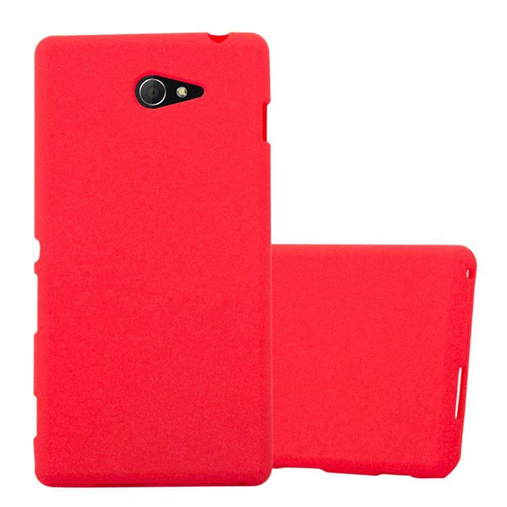 Cadorabo Schutzhülle für Sony Xperia M2 / M2 AQUA Hülle in Rot Handyhülle TPU Etui Cover Case