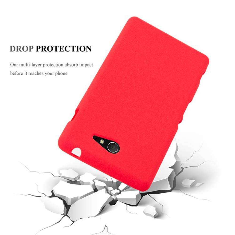 Cadorabo Schutzhülle für Sony Xperia M2 / M2 AQUA Hülle in Rot Handyhülle TPU Etui Cover Case