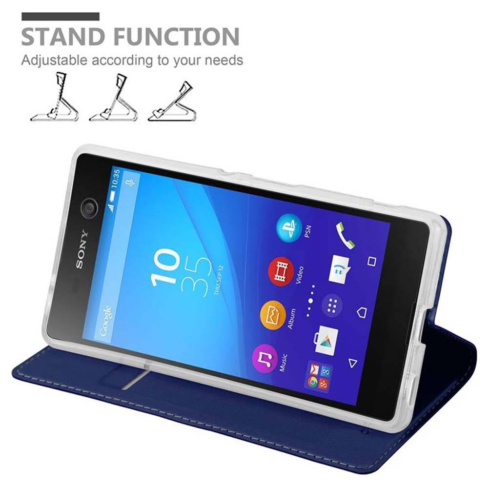 Cadorabo Handyhülle für Sony Xperia M5 Schutz Hülle in Blau Cover Etui Book Case Booklet