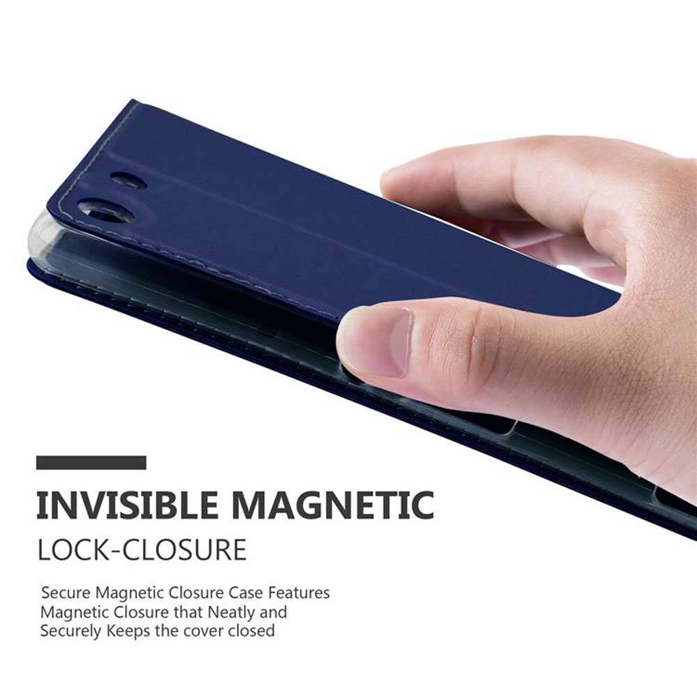 Cadorabo Handyhülle für Sony Xperia M5 Schutz Hülle in Blau Cover Etui Book Case Booklet